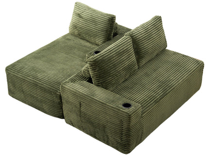 Cloud Sectional Couch, Modular Sectional Sofa With Deep Seat, Boneless Couches With L-Shape Chaise For Living Room - Green