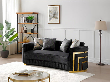 Soledad - Sofa With Upholstery And Hued Accents - Black