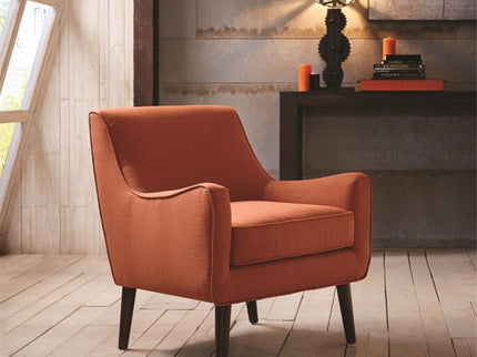 Accent Chair Upholstered With Legs - Burnt Orange