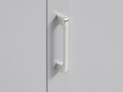 Tall Freestanding Bathroom Storage Cabinet With Adjustable Shelves And Side Hooks