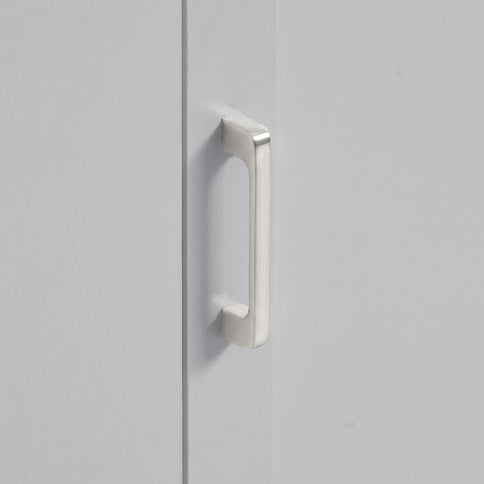 Tall Freestanding Bathroom Storage Cabinet With Adjustable Shelves And Side Hooks