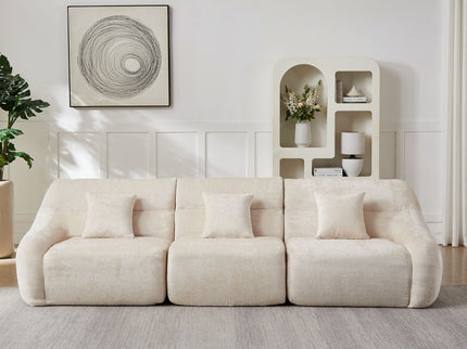 Luxury Curved Corner Sectional Sofa With 4 Pillows