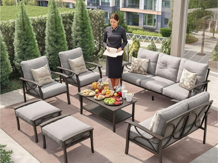 Patio Furniture Set With Coffee Table And Cushions For Backyard