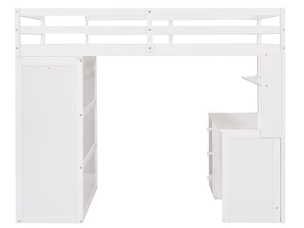 Loft Bed With Drawers, Desk, And Wardrobe