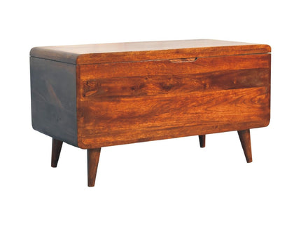Curved Blanket Box - Chestnut