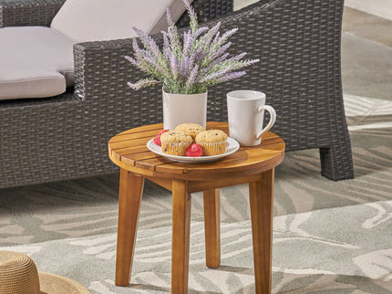 Outdoor Acacia Wood Side Table With Weather Resistance