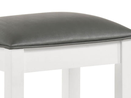 Vanity Stool With Padded Seat - Gray