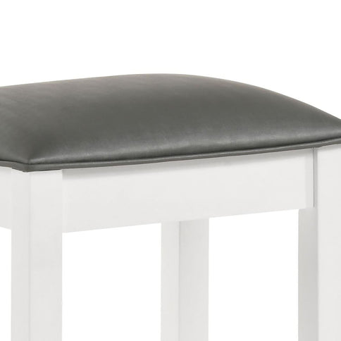 Vanity Stool With Padded Seat - Gray