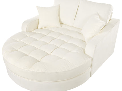 Modern Chaise Lounge Upholstered Sofa Couch With Tufted Seat And Detachable Pillows For Living Room