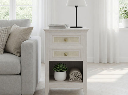 Nightstand With 2 Drawers Bedside Table