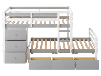 Loft Bunk Bed With Drawers And Ladder