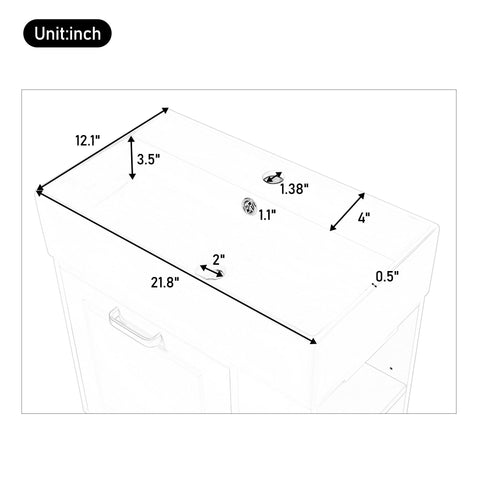 Modern Wall Mounted Bathroom Vanity With Sink, Soft Close Drawer, Adjustable Shelf, Toilet Paper Holder