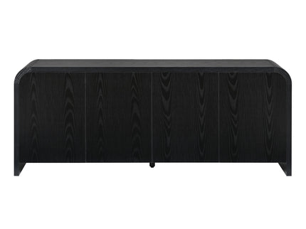 Curved Edge TV Stand With Large Cabinets