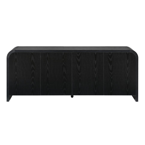 Curved Edge TV Stand With Large Cabinets