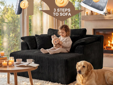 Chaise Lounge Chair, Deep Seat Sleeper Couch For Living Room