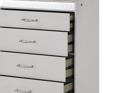 Glam - 5 Drawer Chest With LED Lighting - White