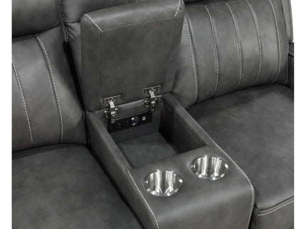 Forrest - Motion Reclining Loveseat With Console - Gray
