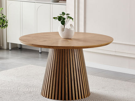 Round Dining Table For Dining Room - Natural Wood