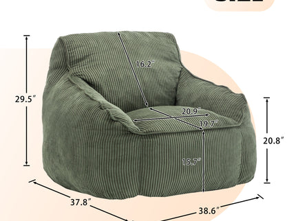 Comfy Bean Bag Chair With Filler, Fluffy And Cozy Seating