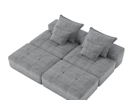Modern Oversized Diy Combination Modular Sectional Sofa With Pillows