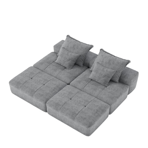 Modern Oversized Diy Combination Modular Sectional Sofa With Pillows