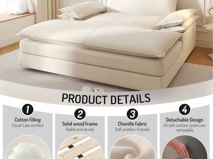 Modern Oversized Double Chaise Lounge Chair
