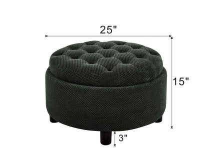 Storage Round Footstool Table Ottoman