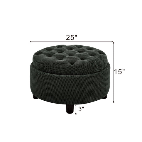 Storage Round Footstool Table Ottoman