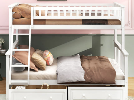 Bunk Bed With Drawers, Convertible Storage Bed