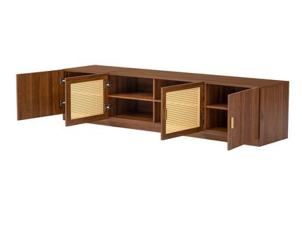 TV Stand, Media Console With Adjustable Shelves - Walnut