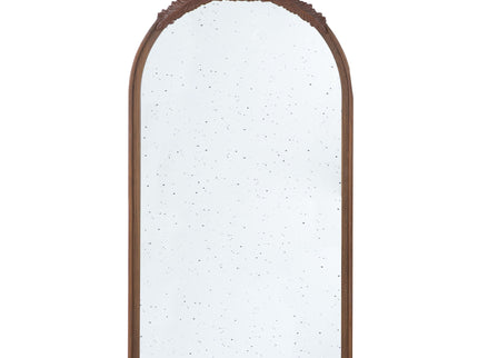 Hand Carved Rose Antique Mirror Frame, Wood Arch Mirror Wall Decor For Living Room