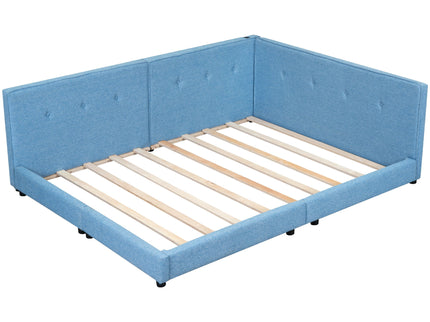 Modern Upholstered Platform Bed With USB Ports And LED Belt