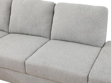 2 Piece L - Shaped Left Chaise Sectional Sofa With Ottoman, Living Room Furniture - White / Gray