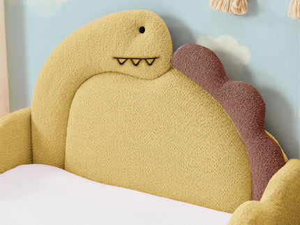 Cute Dinosaur Shaped Bed With Safety Guardrail, Toddler Frame