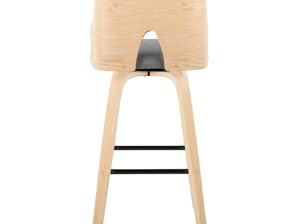 Stella - Contemporary Fixed Height Barstool With Swivel Square Footrest (Set of 2)