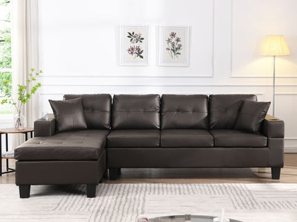 Modern Sectional Sofa Set With Chaise Lounge And Cup Holder