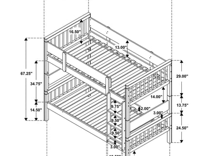 Ponderosa - Twin Over Twin Bunk Bed With Accents - Natural