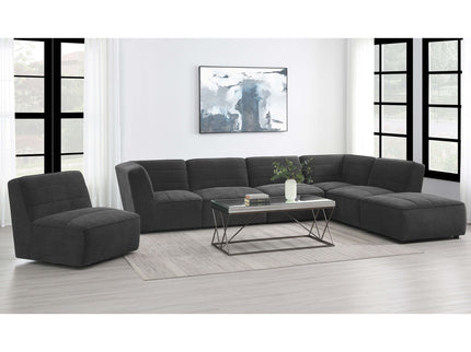 Ortega - Upholstered Armless Chair - Charcoal