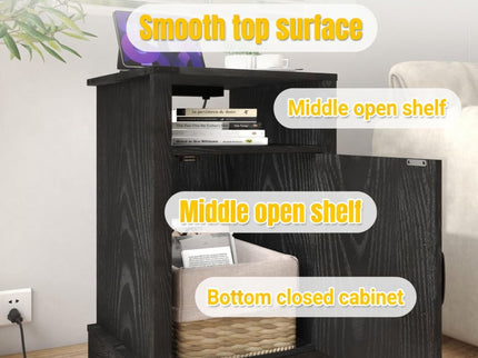 Farmhouse Nightstand, Charging Station & Storage