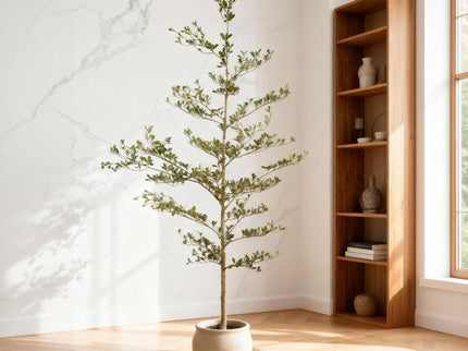 7Ft Artificial Olive Tree With Pot, Realistic Tall Fake Plant For Indoor Decoration - Green Leaves