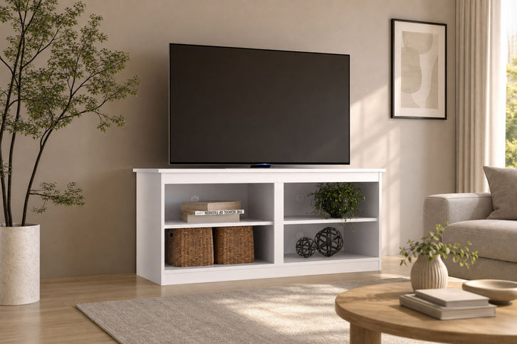 TV Stand For TVs Up To 50" With Open Shelves And Cable Management