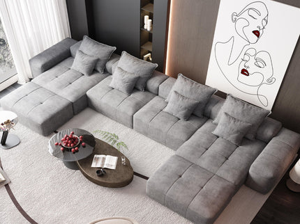 Modern Oversized Diy Combination Modular Sectional Sofa With Pillows