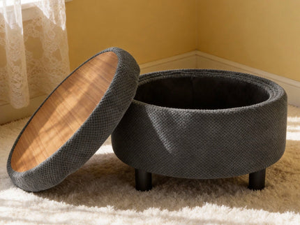 Storage Round Footstool Table Ottoman