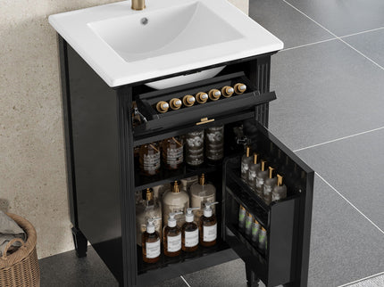 Bathroom Vanity With Sink, Adjustable Shelf, Tilt-Out Drawer