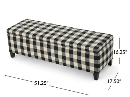 Contemporary Storage Ottoman With Seating And Storage - Black