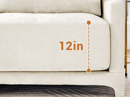 Elegant Sofa With Ergonomic Design And Lumbar Pillows