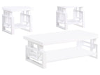 White / 3 Pc. Coffee Table, 2 End Tables