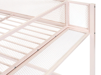 Loft Bed With 4 Tier Shelves And Storage