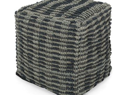 Walle - Fabric Square Pouf Ottoman And Floor Cushion Teal - Blue