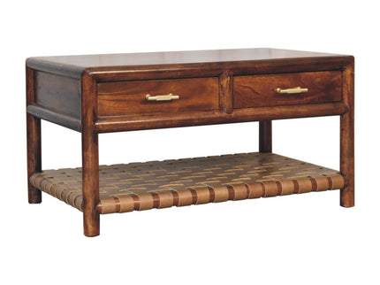 Regency - Woven Console Table With 2 Drawers - Brown